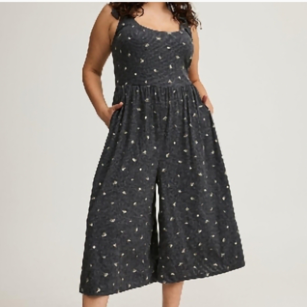 Torrid Charcoal Tie Strap Jumpsuit